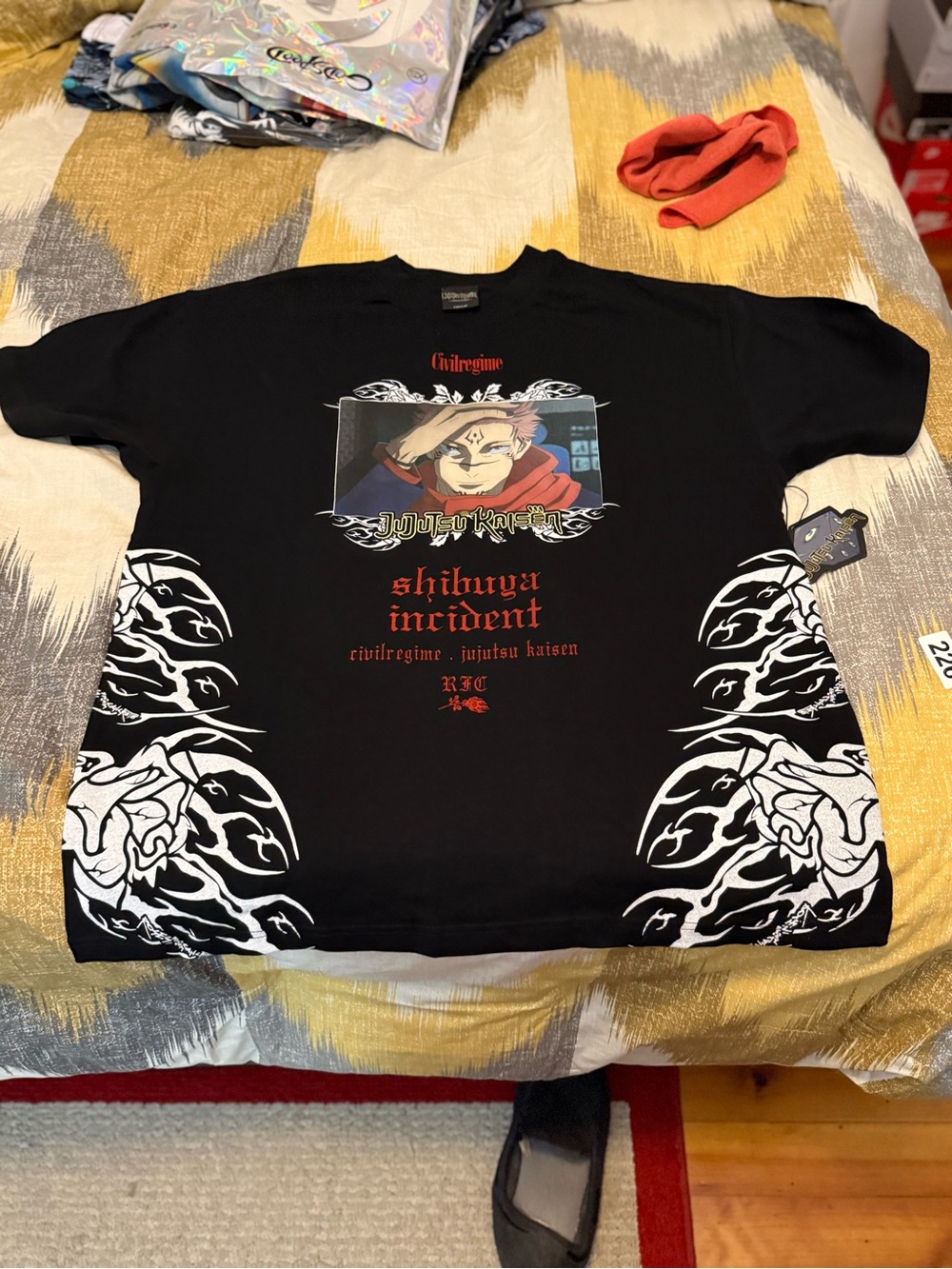 Civil Regime Unforgiving America Black Graphic Jujutsu Kaisen T-Shirt - Shibuya